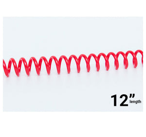 6mm - 18mm |  Red 12" BINDAPLY Plastic Coil 4:1 Pitch - 100/box