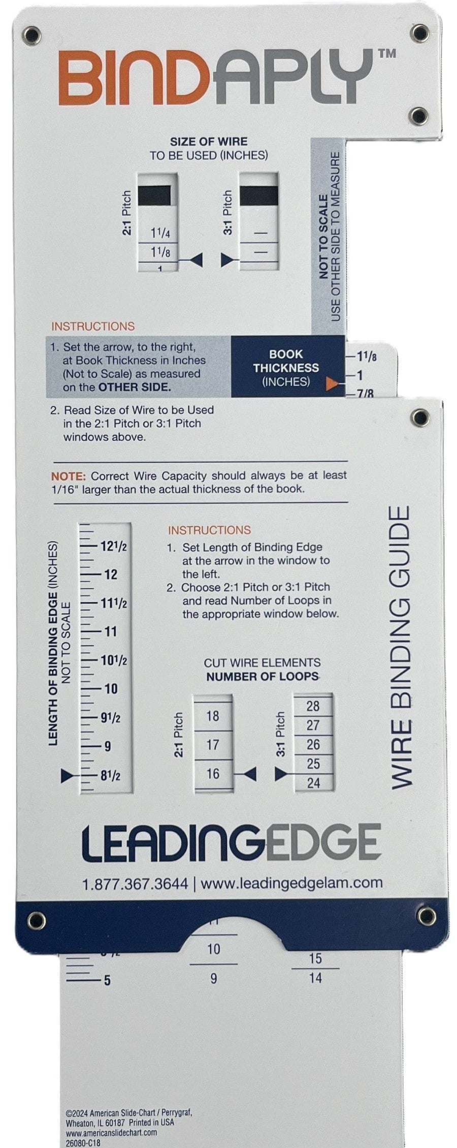 Binding Slide Chart Calculator